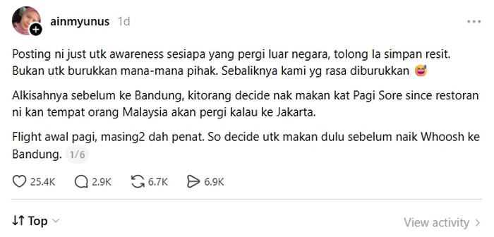 RM Pagi Sore Sampaikan Permintaan Maaf Setelah Polemik Turis Malaysia dan Tagihan Rp 900 Ribu